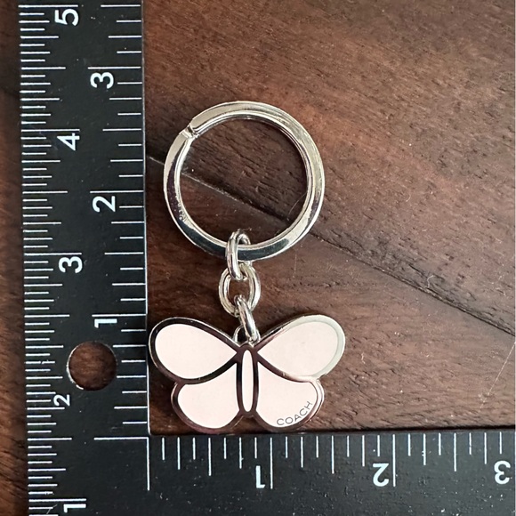 Coach Enamel Butterfly Fob Keychain - Light Pink - Picture 8 of 8